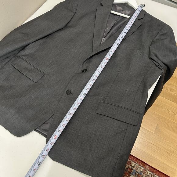 Pronto Uomo Blazer Mens 50L Gray Wool Blend Formal Suit Jacket 2 Button Career - Picture 9 of 12